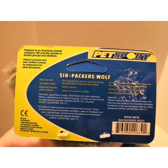 Pet Sport Six Packers Wolf Dog Toy Gray - Picture 8 of 8